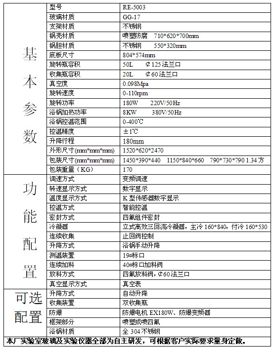 RE-5003型50L旋轉(zhuǎn)蒸發(fā)器/旋轉(zhuǎn)蒸發(fā)儀/旋蒸/蒸發(fā)器